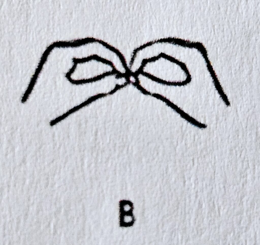 The letter B in Makaton