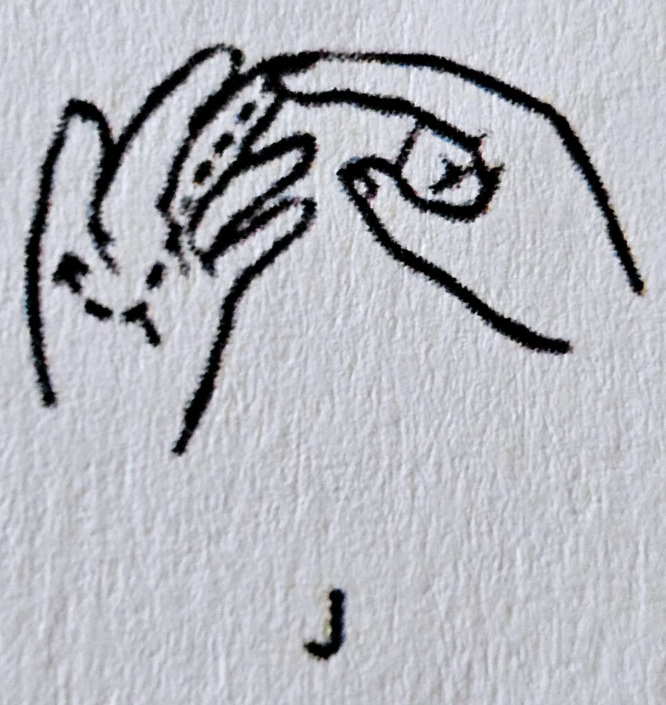 The letter J in Makaton