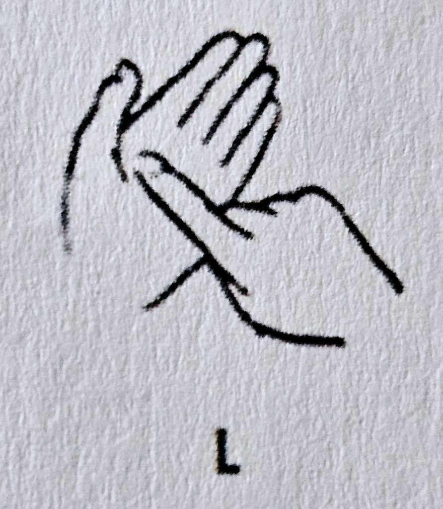 The letter L in Makaton