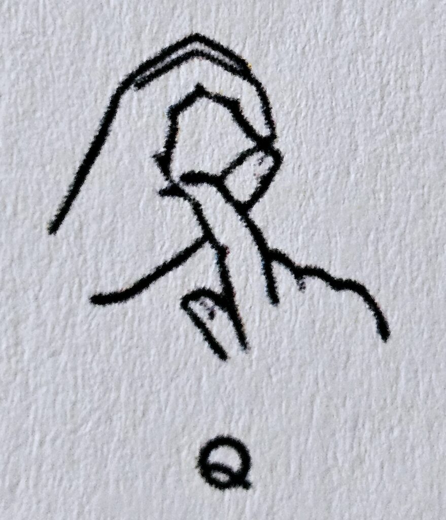 The letter Q in Makaton
