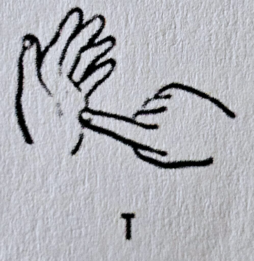 The letter T in Makaton