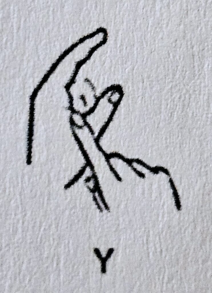 The letter Y in Makaton