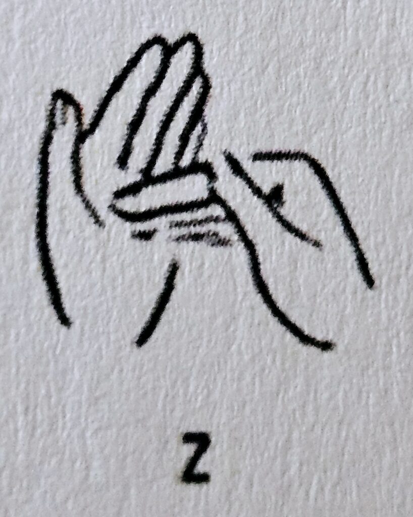 The letter Z in Makaton