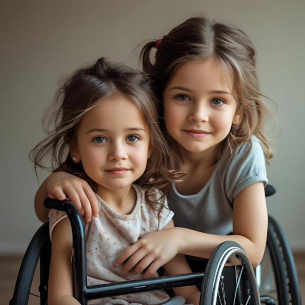 An image of 2 girls during an occupational therapy session