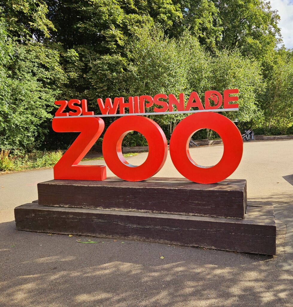 The Whipsnade Zoo logo at the front of the zoo